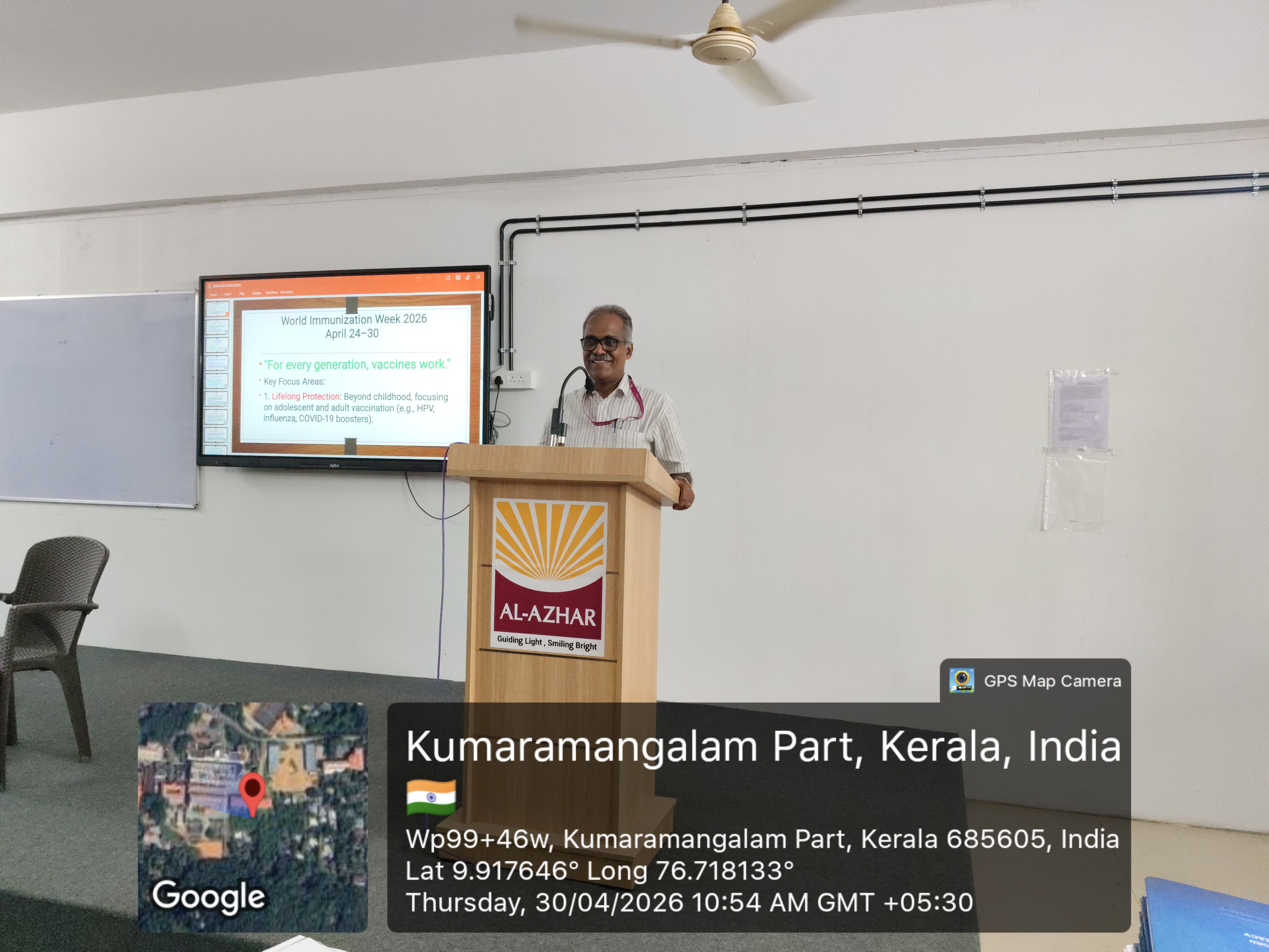 Mr. Johnson Mathew interacting with students