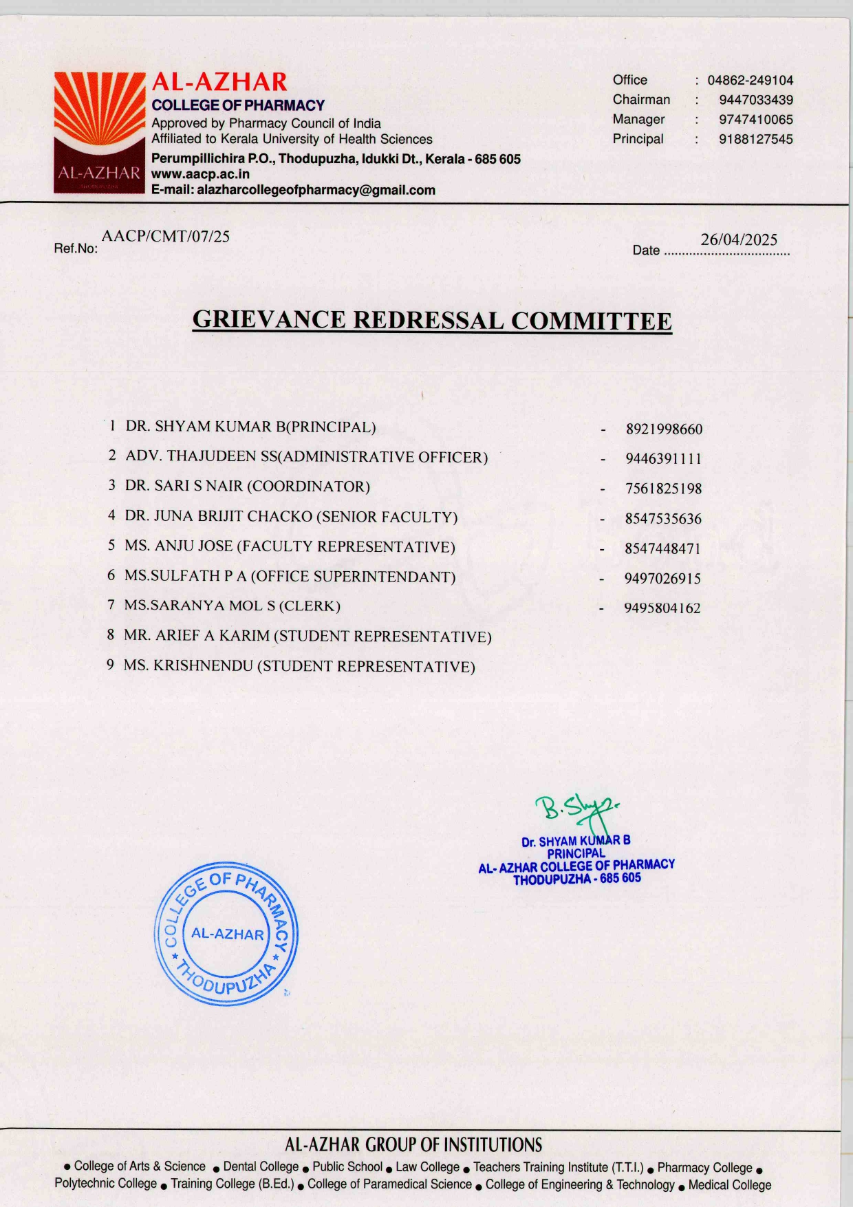 Grievance Redressal Committee