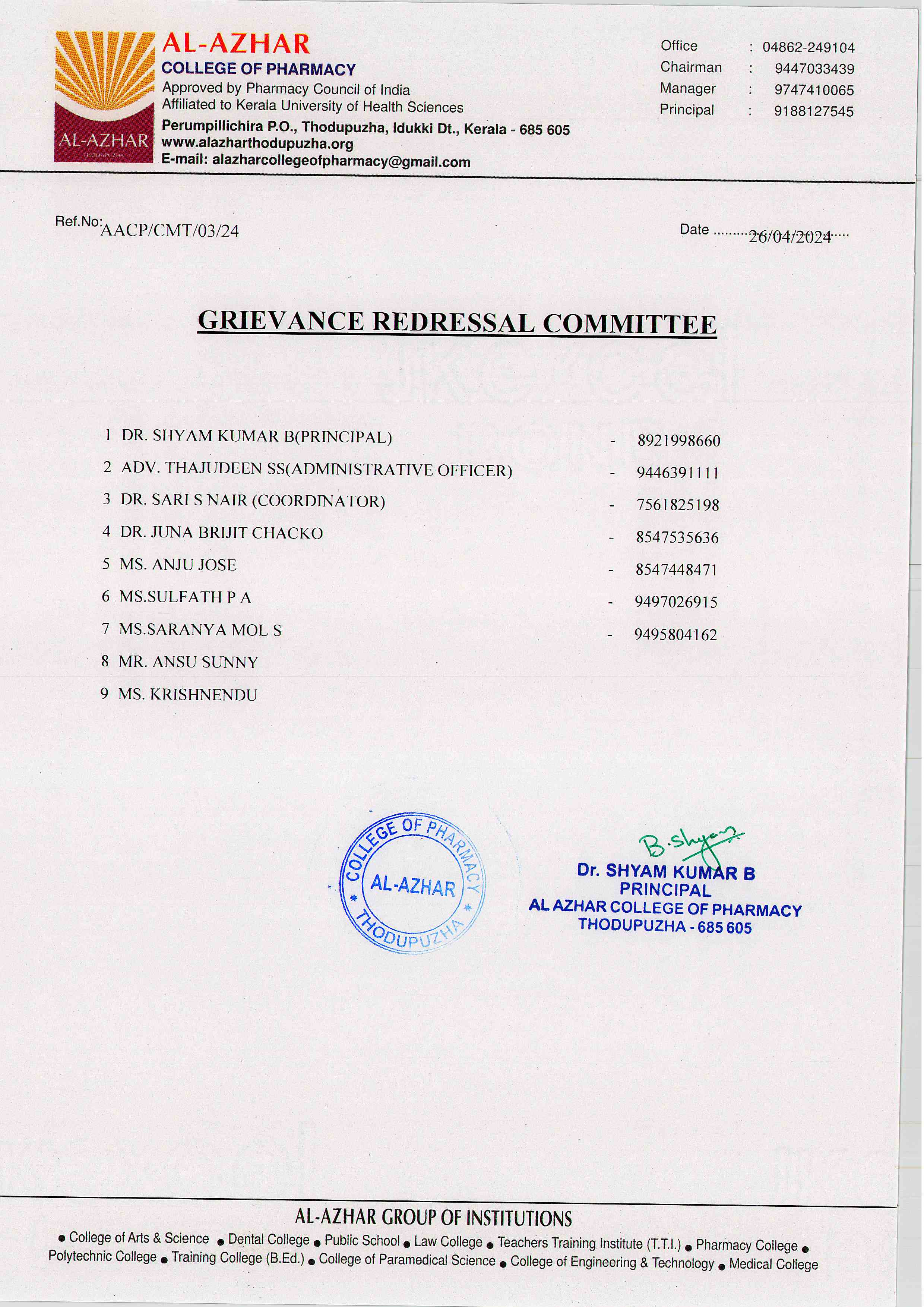 Grievance Redressal Committee