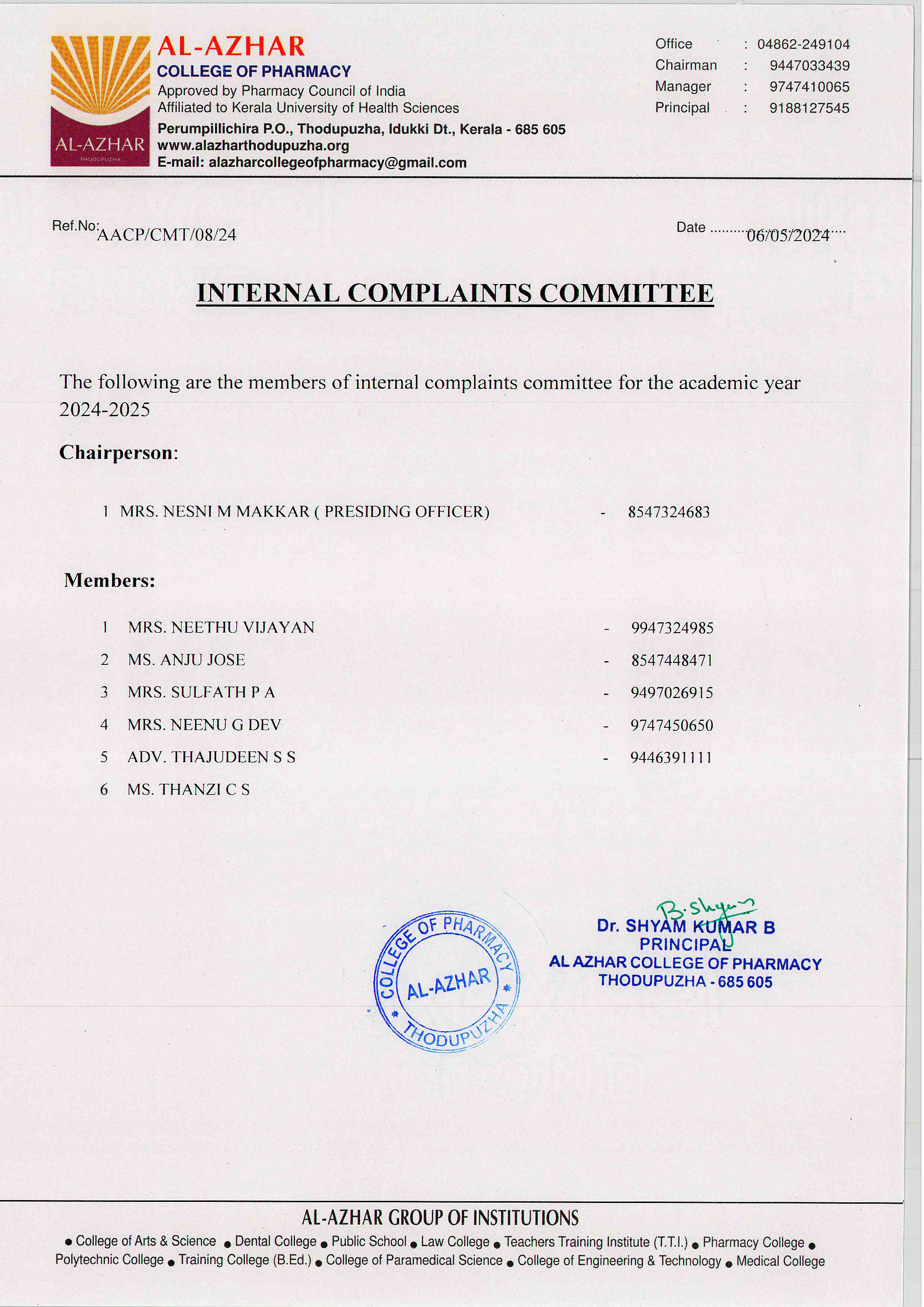 Internal Compliant Committee